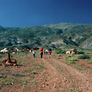 Cedros Island, hiking out of village