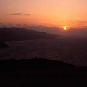 Santa Cruz Island, sunset from China Pines