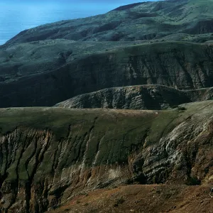 erosion, Southeast end of island, East of Montañon Canyon, looking West, Santa Cruz Island
