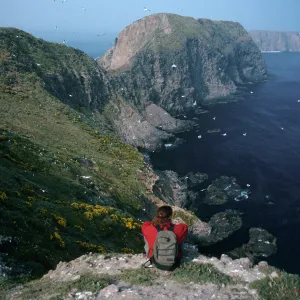 David Rosen, overlooking East Fish Camp, Middle Anacapa Island