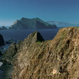 Ronie Fowler, view of Middle, West Islands from East Anacapa Island, Santa Cruz Island in background