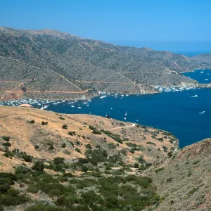 view of two harbors, looking West, Santa Catalina Island