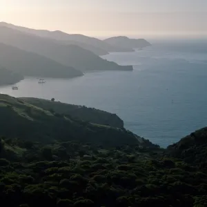 looking West across two harbors, Santa Catalina Island