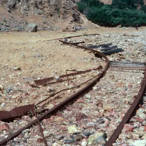 old railroad tracks, Frys Harbor, Santa Cruz Island