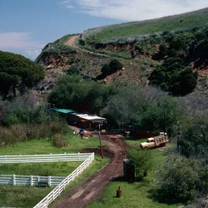archery camp, from Lookout Hill, Prisoners Harbor, Santa Cruz Island
