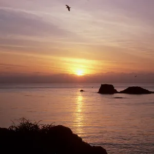 Sunrise over Cedros Island from San Benito Island