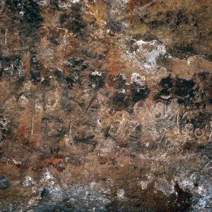 Inscriptions, East entrance Cueva Valdez Santa, Cruz Island