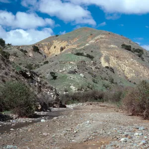heavily-grazed hillsides in lower Laguna Canyon, Santa Cruz Island