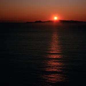 sunset over Santa Cruz Island