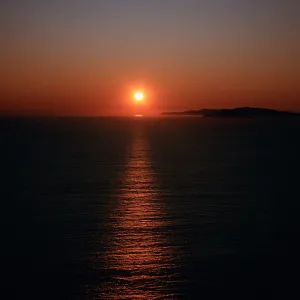 sunset over Santa Cruz Island