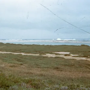 sand spit - vegetation covered behind salt water pool, 66-72 & SN-328