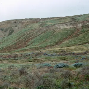 Northeast escarpment - vegetation & erosion, from the Northeast, 66-92 & SN-348