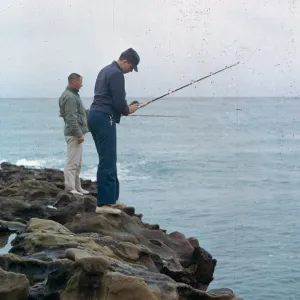 fishermen at Pirates Cove, 66-98 & SN-354, San Nicolas Island