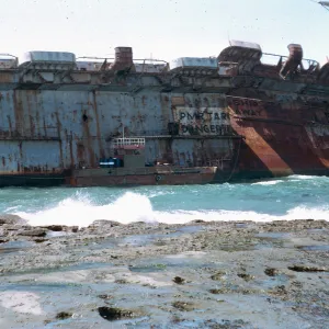 barge moored to carrier, 66-157 & SN-413