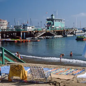 Pier 4, beach at Avalon, Santa Catalina Island