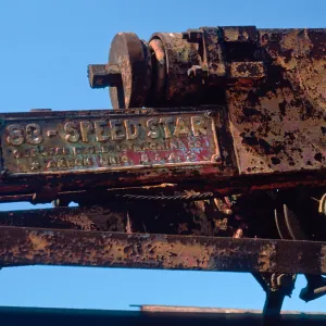 portable drilling rig, old oil well site, East side, Santa Cruz Island