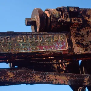 portable drilling rig, old oil well site, East side, Santa Cruz Island