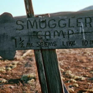 Smugglers sign, Scorpion/Smugglers Road, Santa Cruz Island