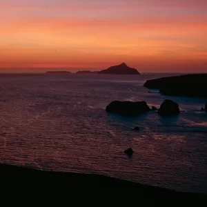 sunrise from hill above Scorpion Ranch, Santa Cruz Island