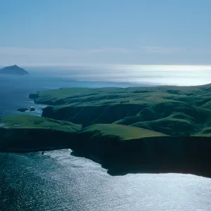 Cavern Point to San Pedro Point, Anacapa Island in background, East Santa Cruz Island