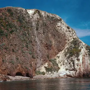bluffs on West side of Scorpion Canyon mouth, Santa Cruz Island