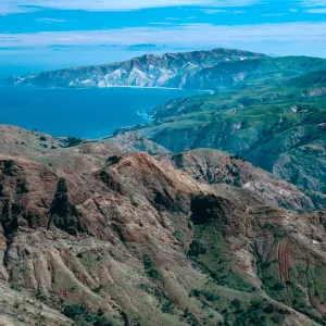aerial view, China Harbor, Santa Cruz Island