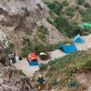 camp in Nidever Canyon, San Miguel Island