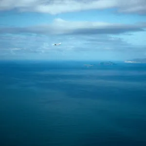 Anacapa, Santa Cruz Islands, + plane
