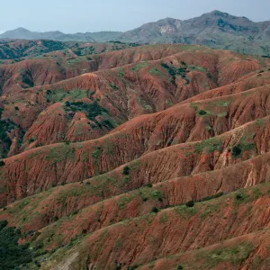 eroded slopes in upper East fork of Willows Canyon, from El Tigre ridge, Santa Cruz Island