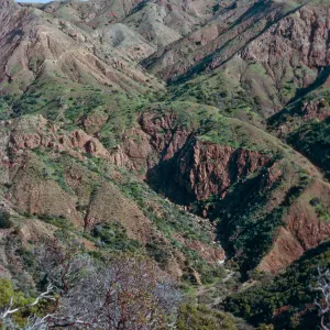 La Cascada Canyon, from South Ridge Road, Santa Cruz Island