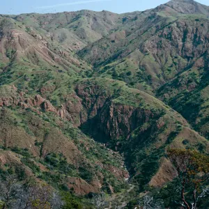 La Cascada Canyon from South ridge, Santa Cruz Island