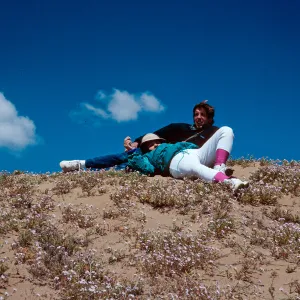 Craig & Giselle, ridge, North of Sauces Canyon, Santa Cruz Island