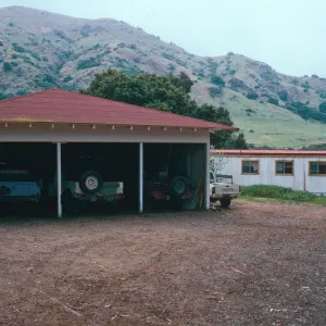 garage & trailers, field station, Santa Cruz Island