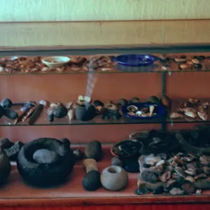 display case, dining room, Scorpion Ranch adobe, Santa Cruz Island