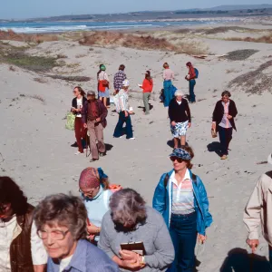 Adult education class, dunes at surf, Santa Ynez River, Santa Barbara County