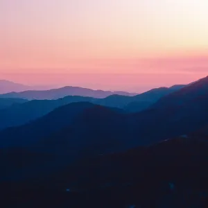sunset, from road to Big Pine Mountain, Santa Barbara County
