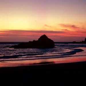 sunset at Pfeiffer Beach, Big Sur, Monterey County