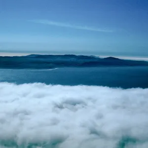 view of Santa Rosa Island w/fog over West end of Santa Cruz Island