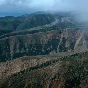erosion, Southeast end, East of MontaÃ±on Canyon, looking West, Santa Cruz Island