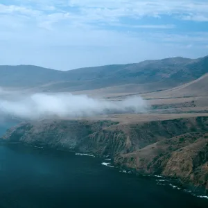 view of Black Point, flying off Christy airstrip, Santa Cruz Island