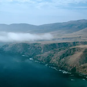 view of Black Point, flying off Christy airstrip, Santa Cruz Island