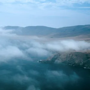 view of Black Point, flying off Christy airstrip, Santa Cruz Island