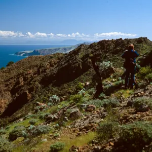 Tim Houf, looking East rom North ridge, near Peak 1848 East, Santa Cruz Island