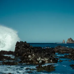 blow hole, South side of West Anacapa Island, toward Castle Rock
