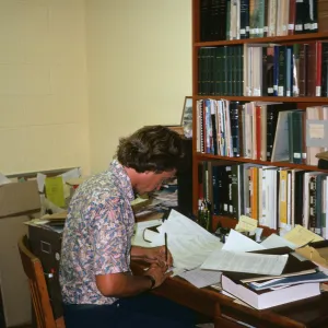 Steve Junak, working in Herbarium, SBBG
